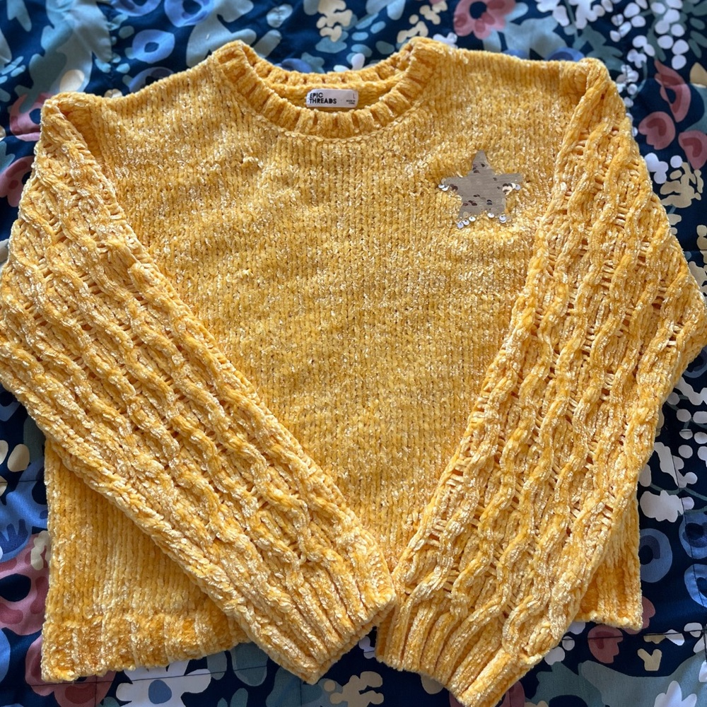 A crop knitted sweater
